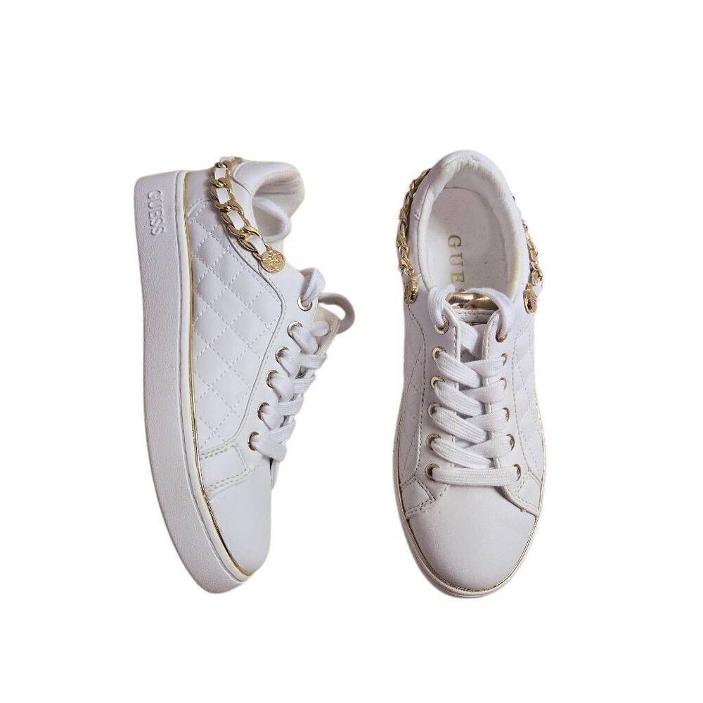 Guess Woman’s 6M Shoes White Gold GWBRISCO-SS New